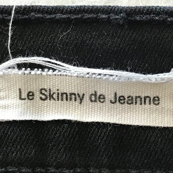 Frame Denim Le Skinny De Jeanne Jeans Women size 25 Black Distressed Mid Rise - Picture 4 of 11